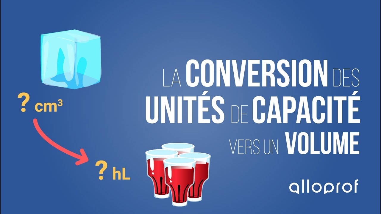 La conversion des unités de capacité vers un volume | Mathématiques | Alloprof
