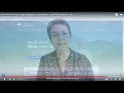 Formation de relaxologue de pleine conscience - La présentation en 3 min